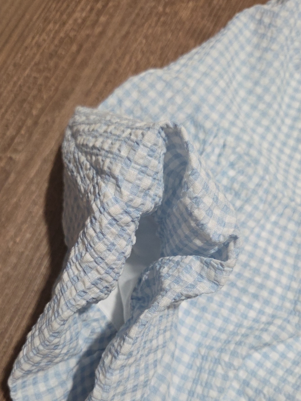 BP Light Blue Gingham Tiered Skater Skirt - Picture 3 of 5